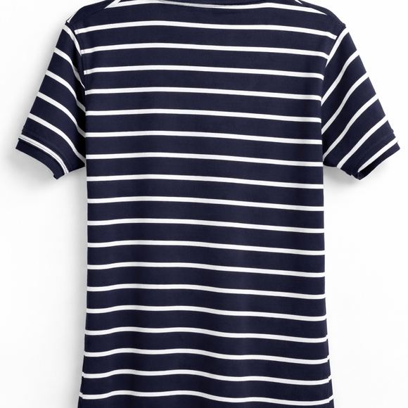 Polo by Ralph Lauren Navy and White Striped Polo Shirt - Picture 2 of 2